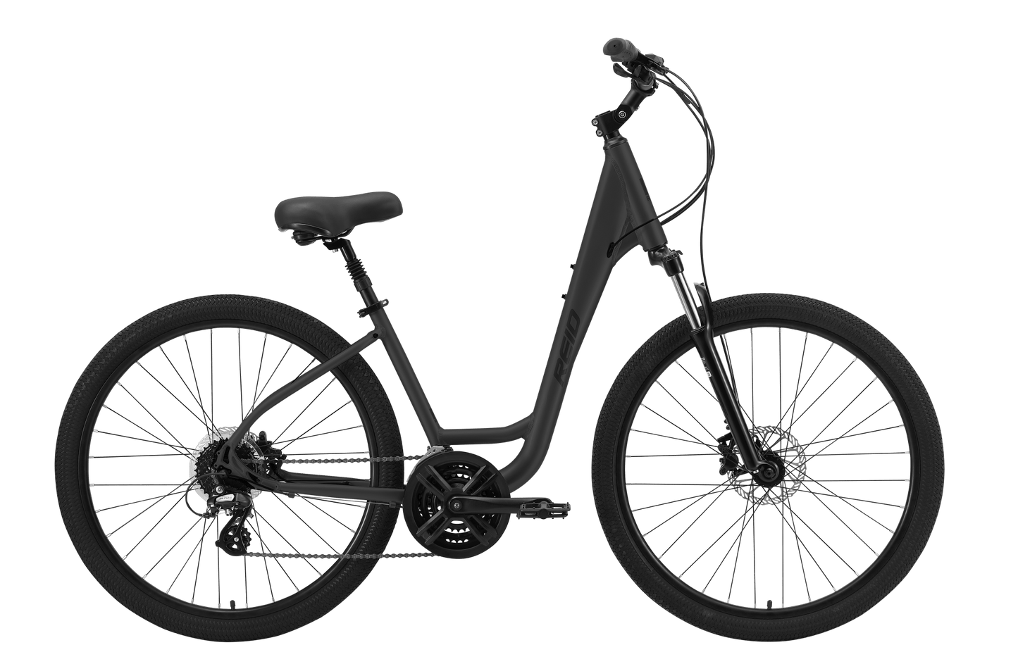Comfort 3 Step Through Commuter Bike Charcoal Bikes Reid