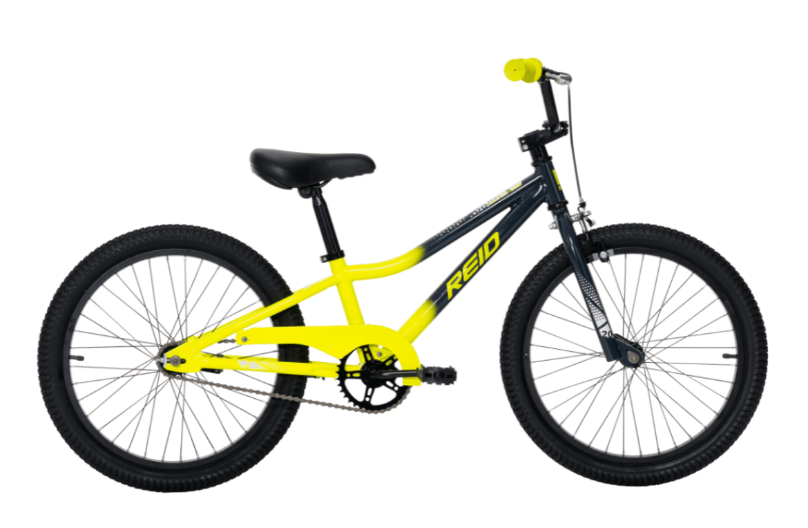 Explorer S 20" Coaster Edition Kids Bike Fluro Yellow Bikes Reid   